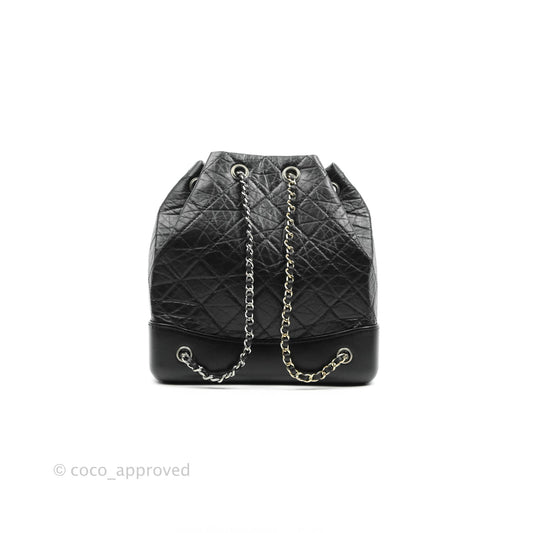 Chanel Small Gabrielle Backpack Black Aged Calfskin