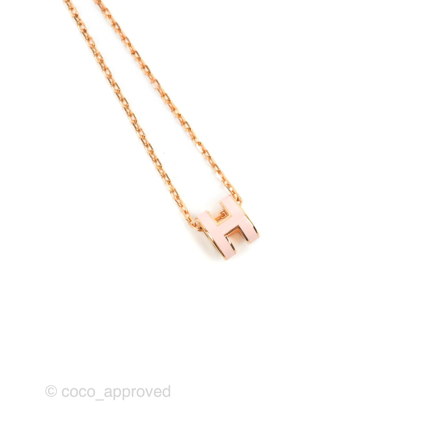 Hermès Mini Pop H Rose Dragee Pendant Necklace Rose Gold Hardware
