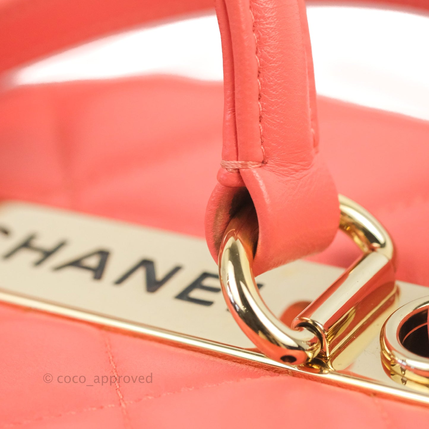Chanel Trendy CC Vanity Case Coral Pink Lambskin Gold Hardware