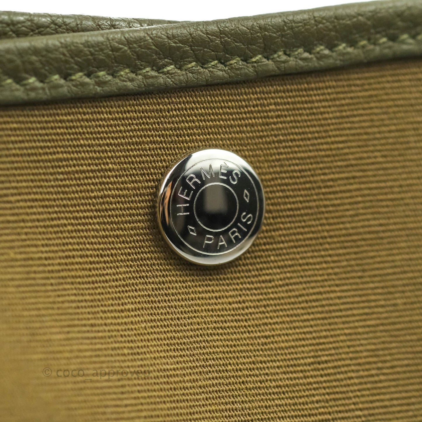 Hermès Garden Party 36 Vert Olive Canvas With Twilly & Charm