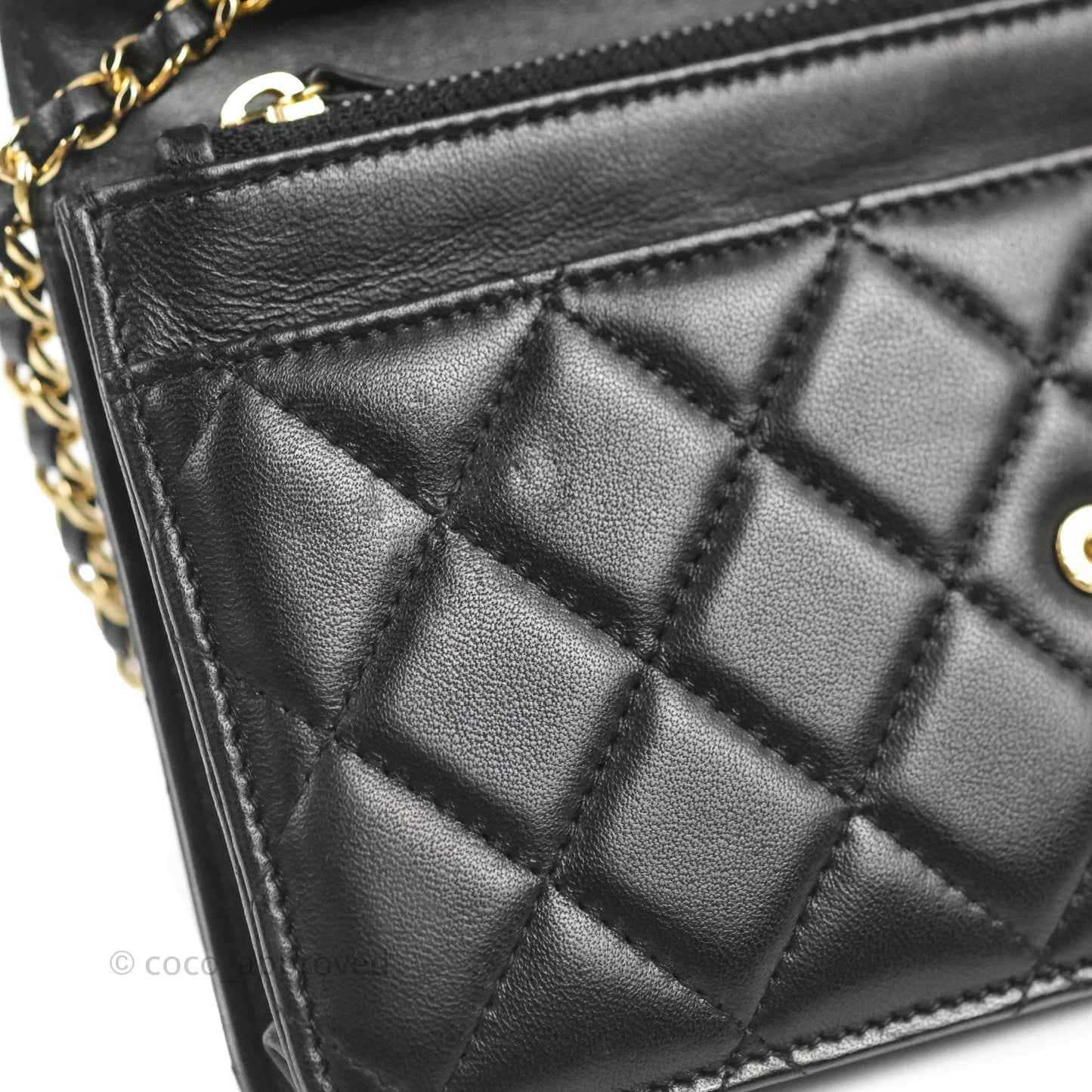 Chanel Quilted Classic Wallet on Chain WOC Black Lambskin Gold Hardware