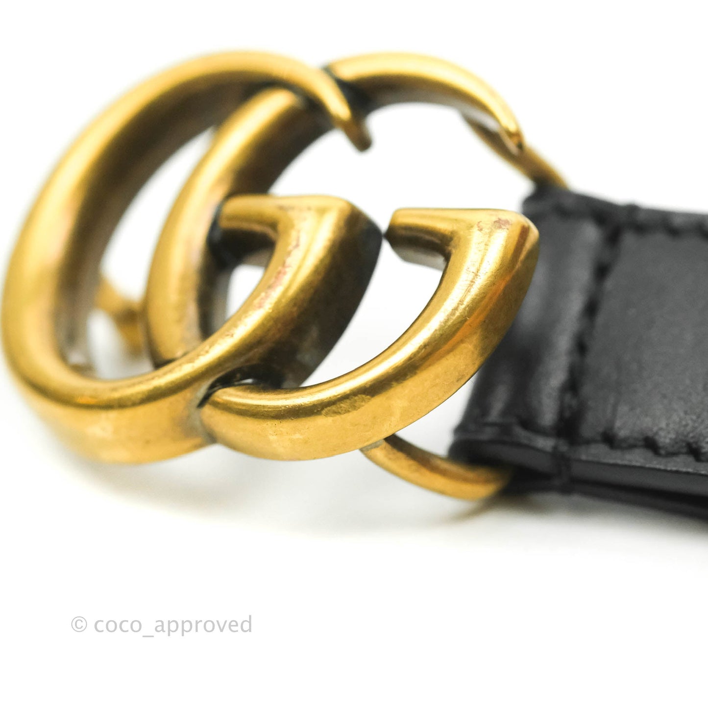 Gucci Double GG Black Calfskin 20mm Belt 80 32