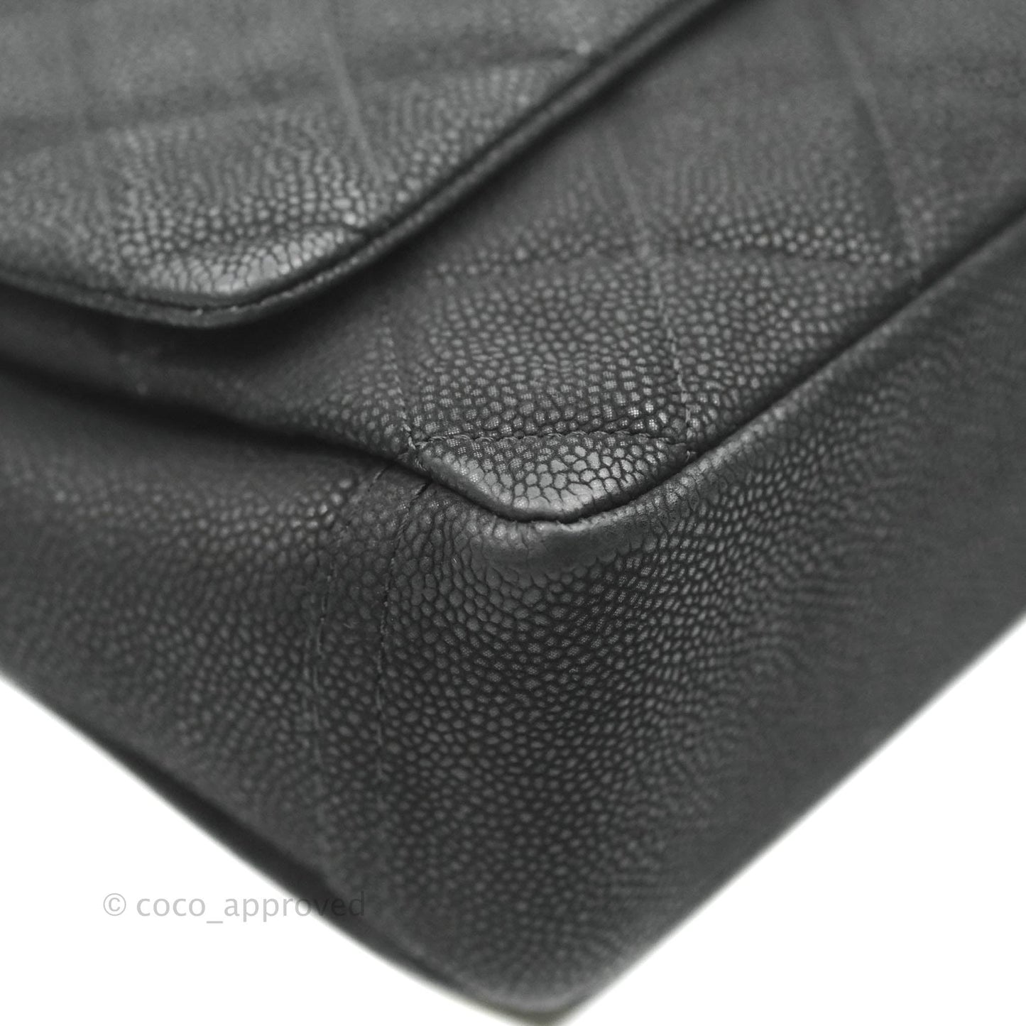 Chanel Lady Pearly Flap Bag Black Caviar Silver Hardware