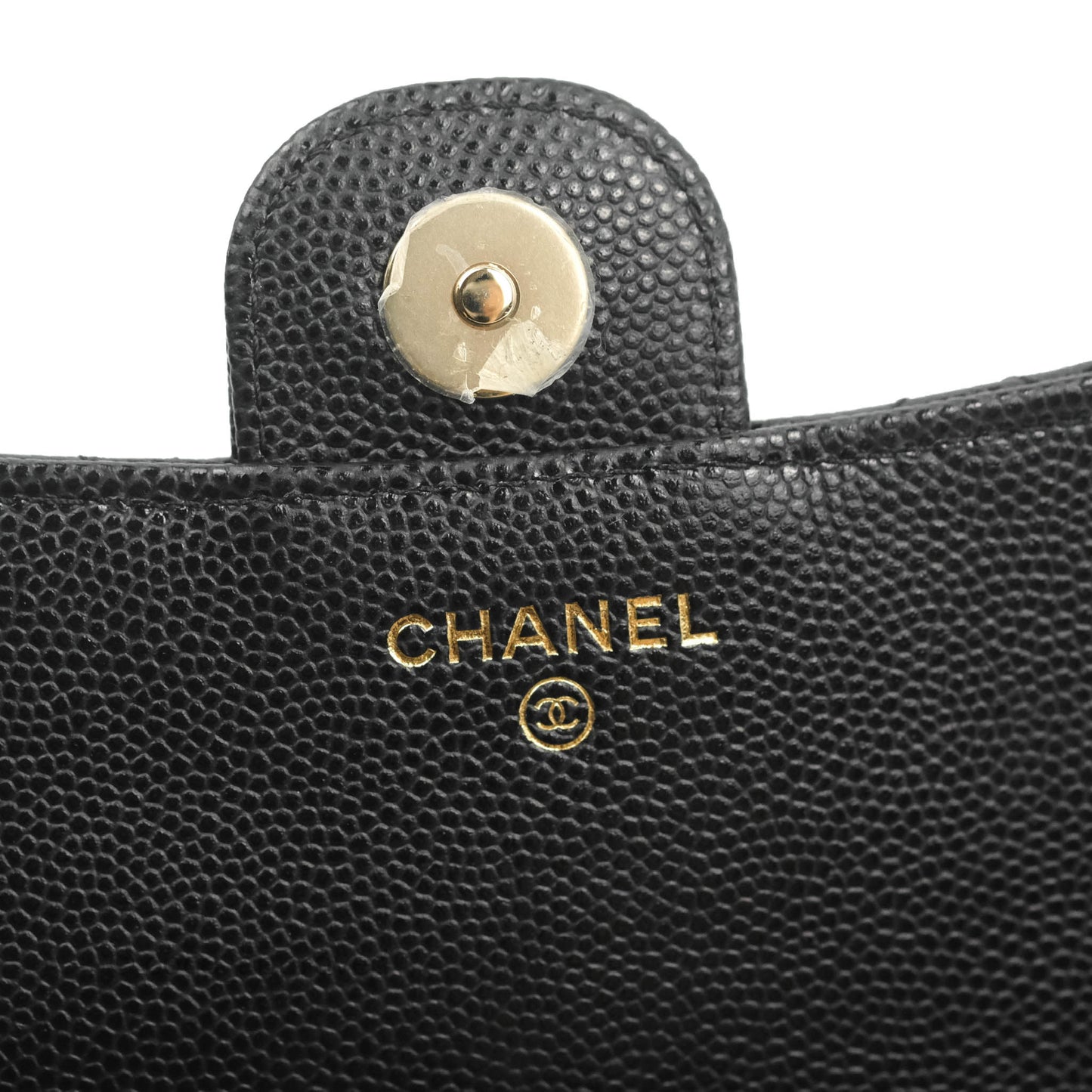 Chanel Classic Flap Phone Holder With Chain Black Caviar Gold Hardware 22A