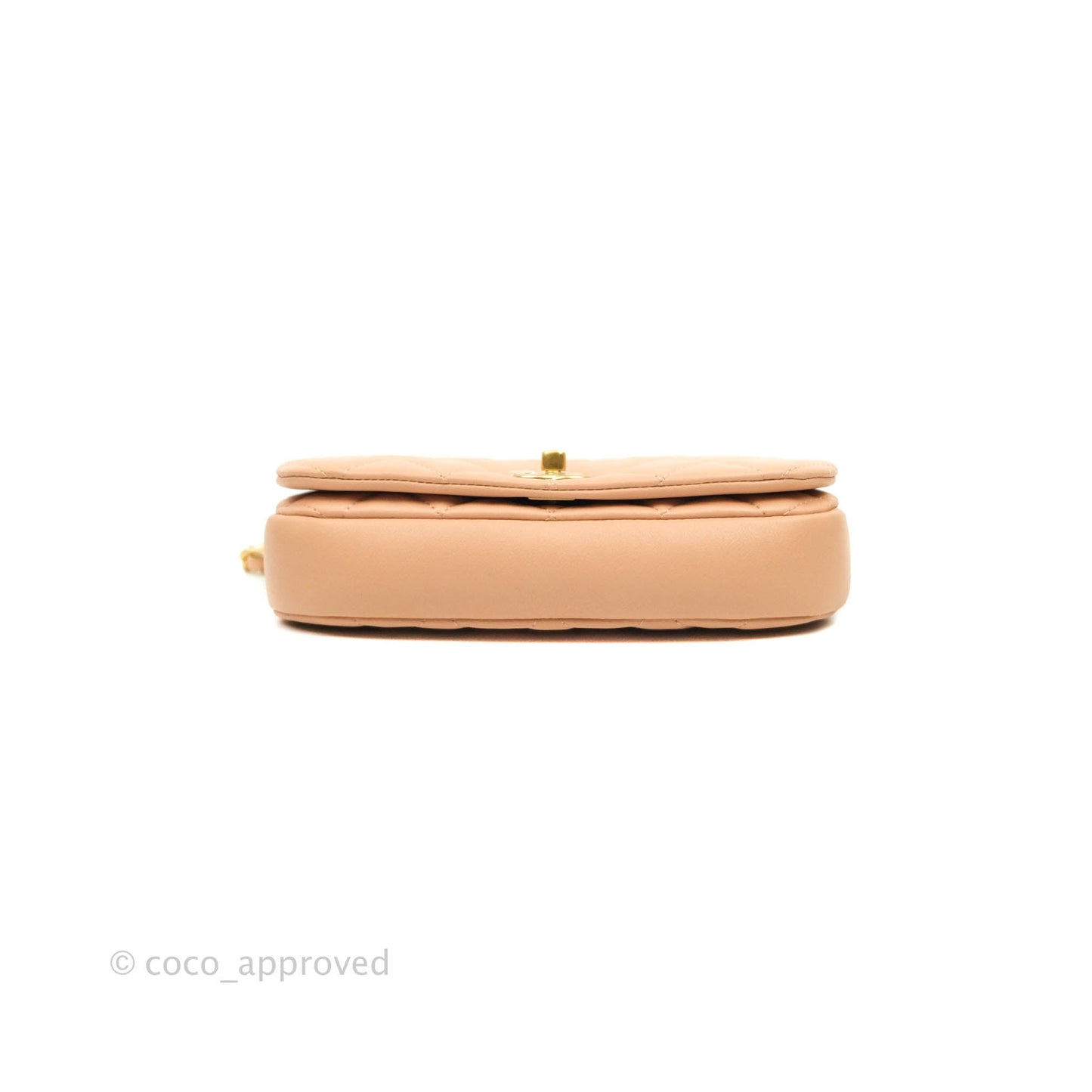 Chanel Clutch with Chain Beige Calfskin Aged Gold Hardware 21B