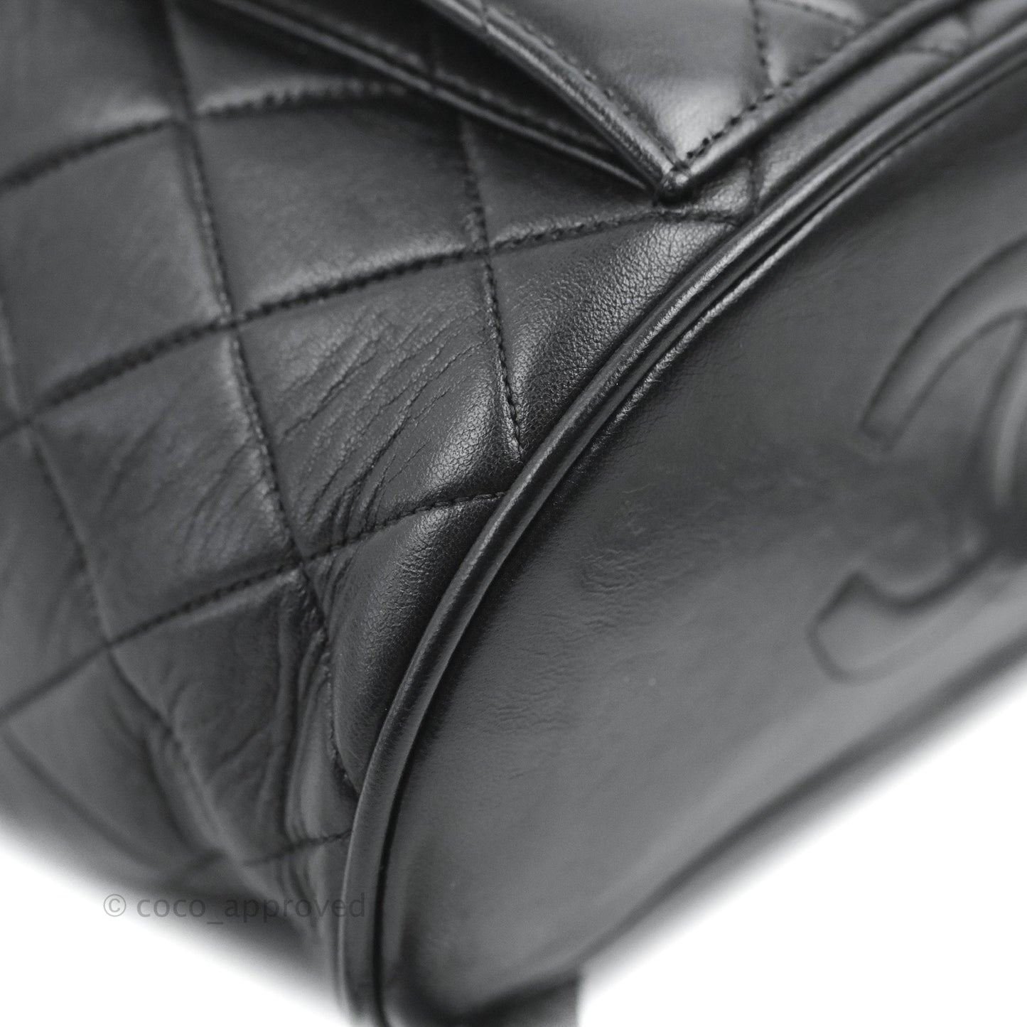 Chanel Vintage CC Duma Backpack Black Lambskin 24K Gold Hardware