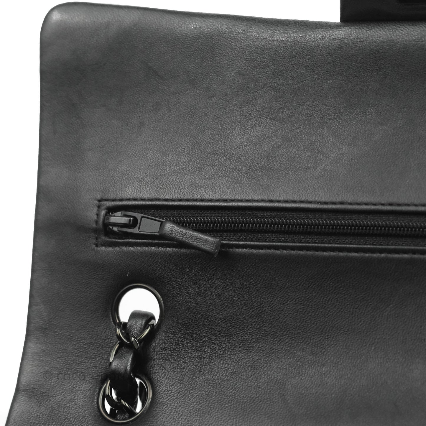 Chanel Classic Quilted M/L Medium Double Flap So Black Lambskin