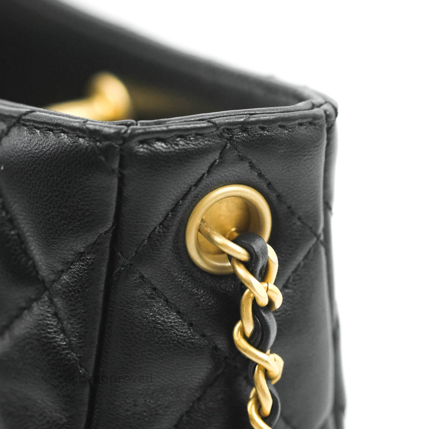 Chanel Black Pearl Crush Hobo Bag Lambskin Aged Gold Hardware