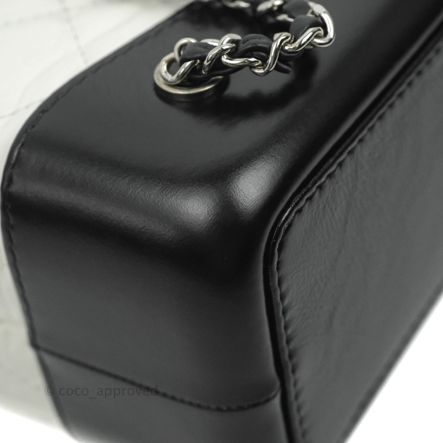 Chanel Small Gabrielle Backpack White Black Aged Calfskin