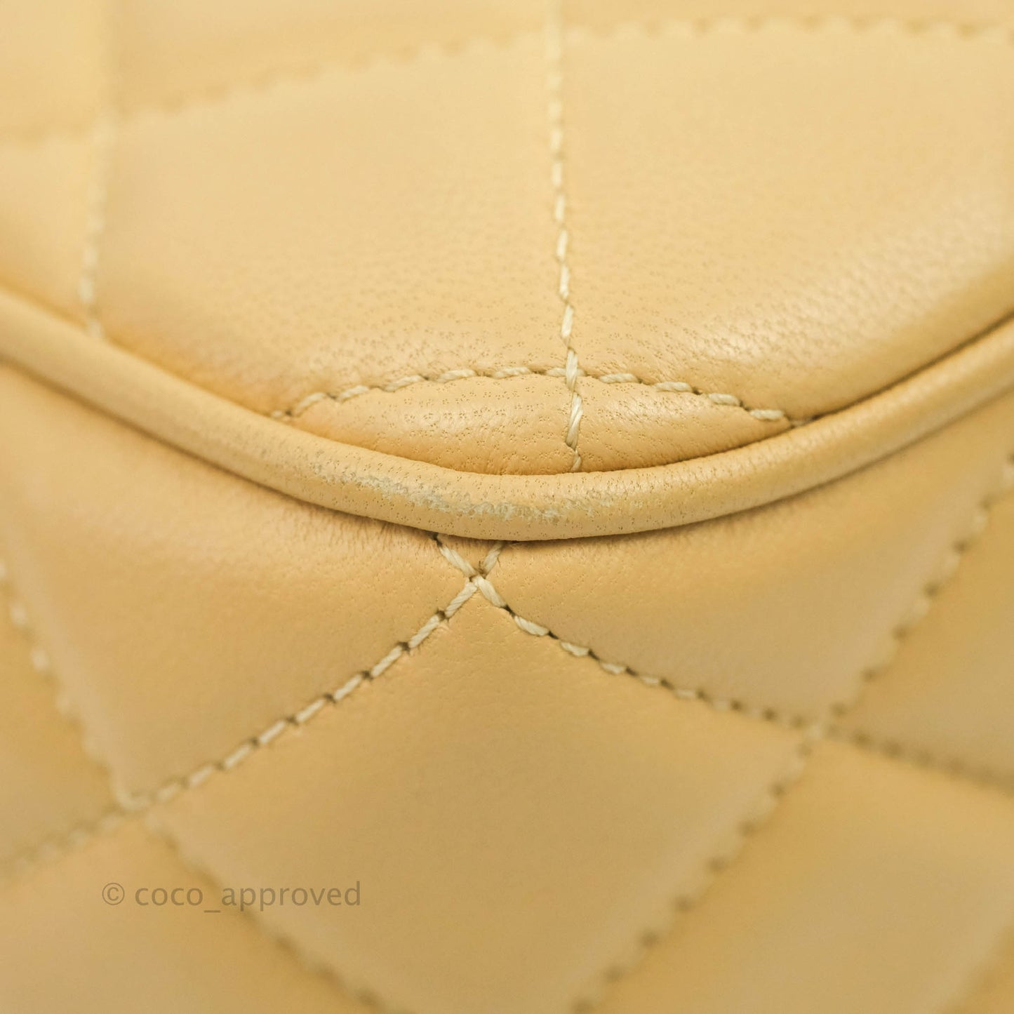 Chanel Calfskin Coco Vintage Camera Case Beige Gold Hardware