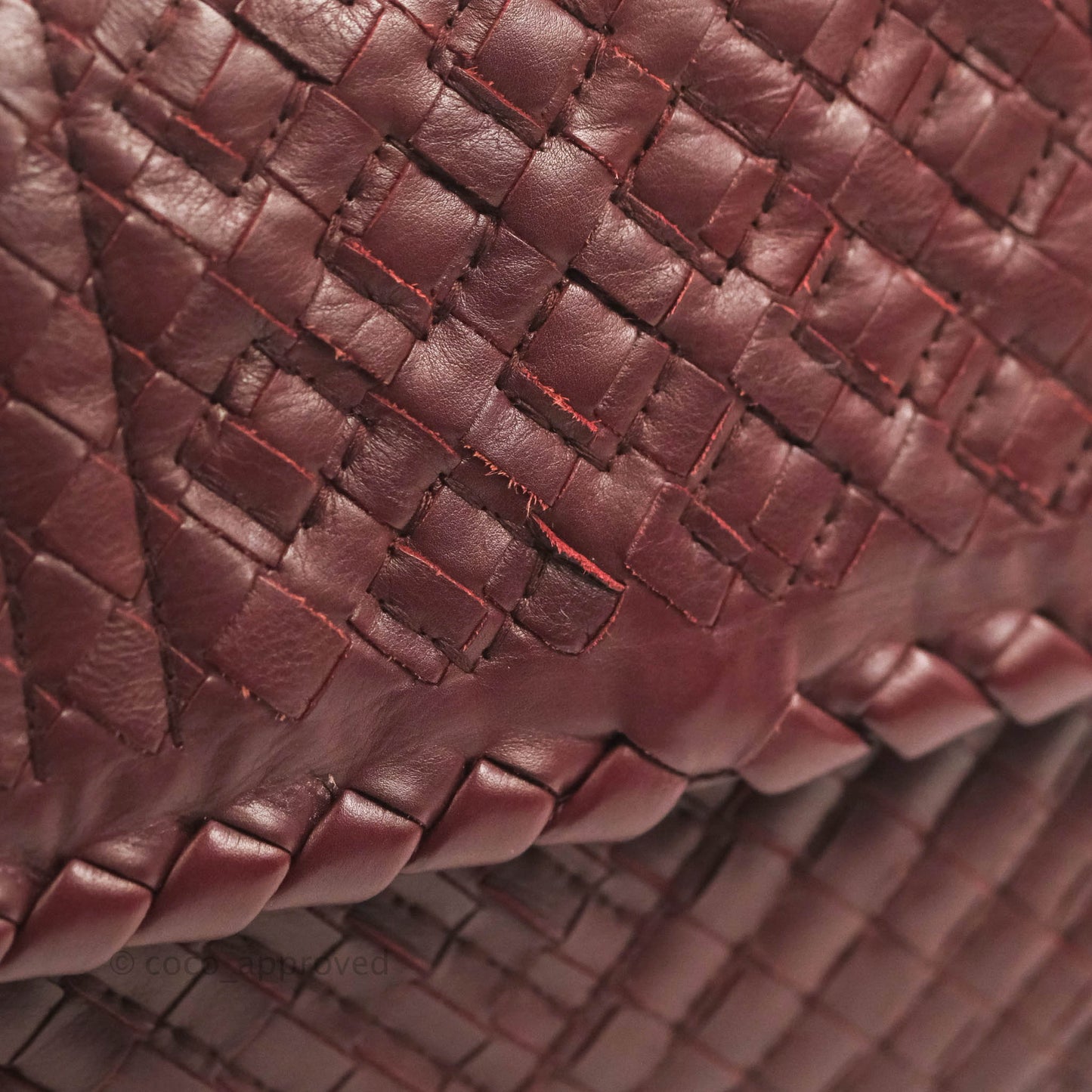 Bottega Veneta Small Nappa Intrecciato Olimpia Shoulder Bag Dark Red