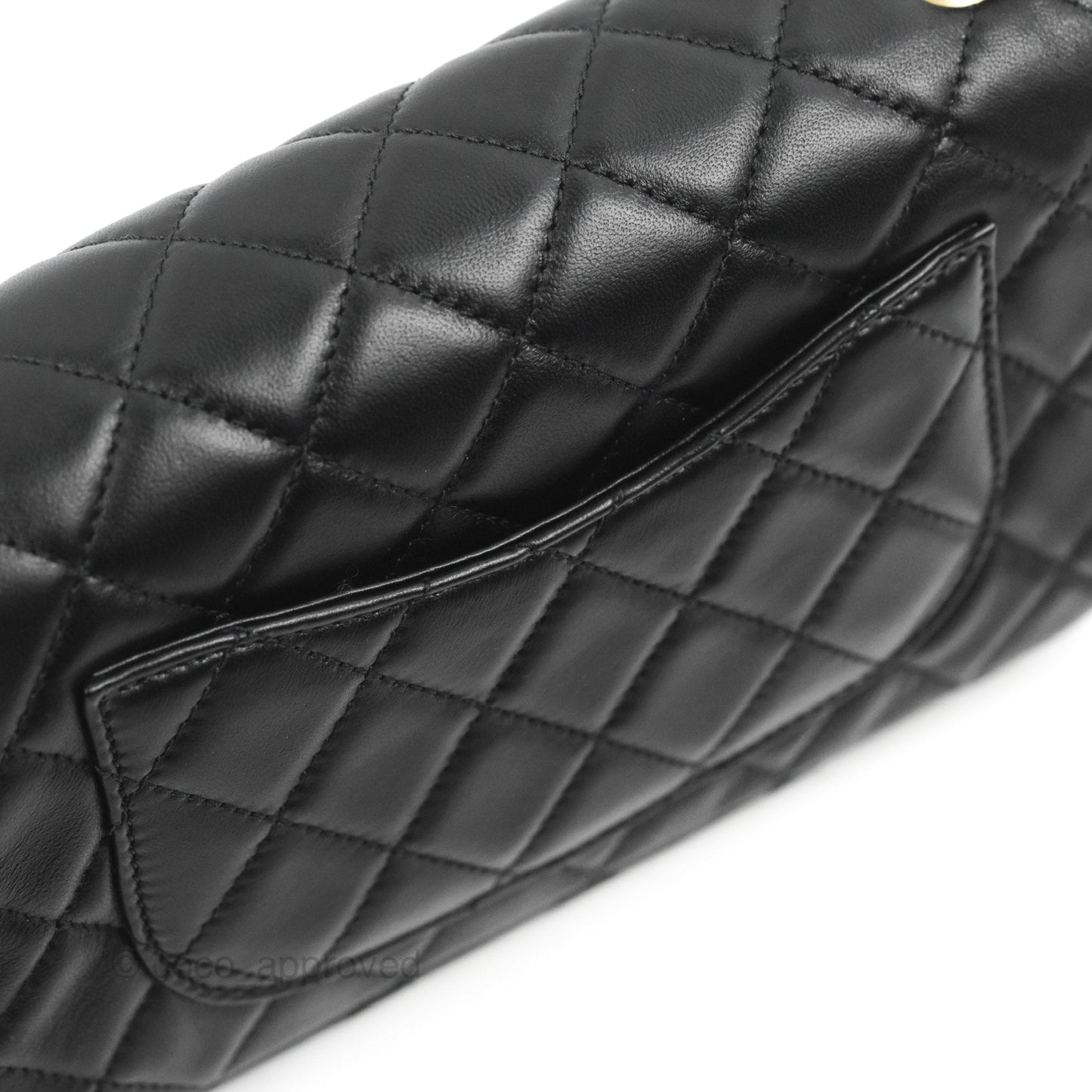Chanel Mini Rectangular Pearl Crush Quilted Black Lambskin Aged Gold Hardware