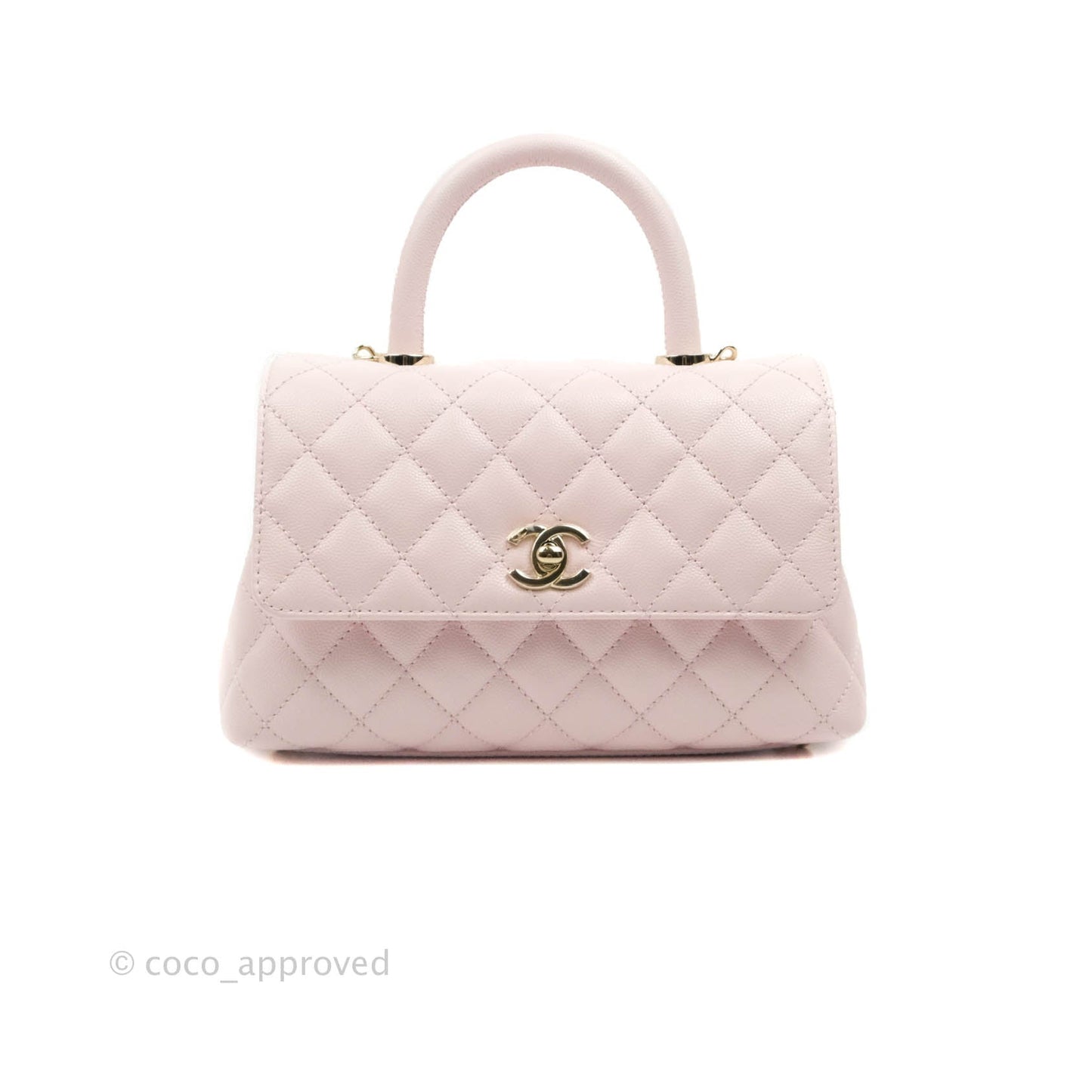 Chanel Small Coco Handle Light Pink Caviar Gold Hardware