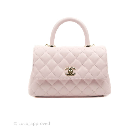 Chanel Small Coco Handle Light Pink Caviar Gold Hardware