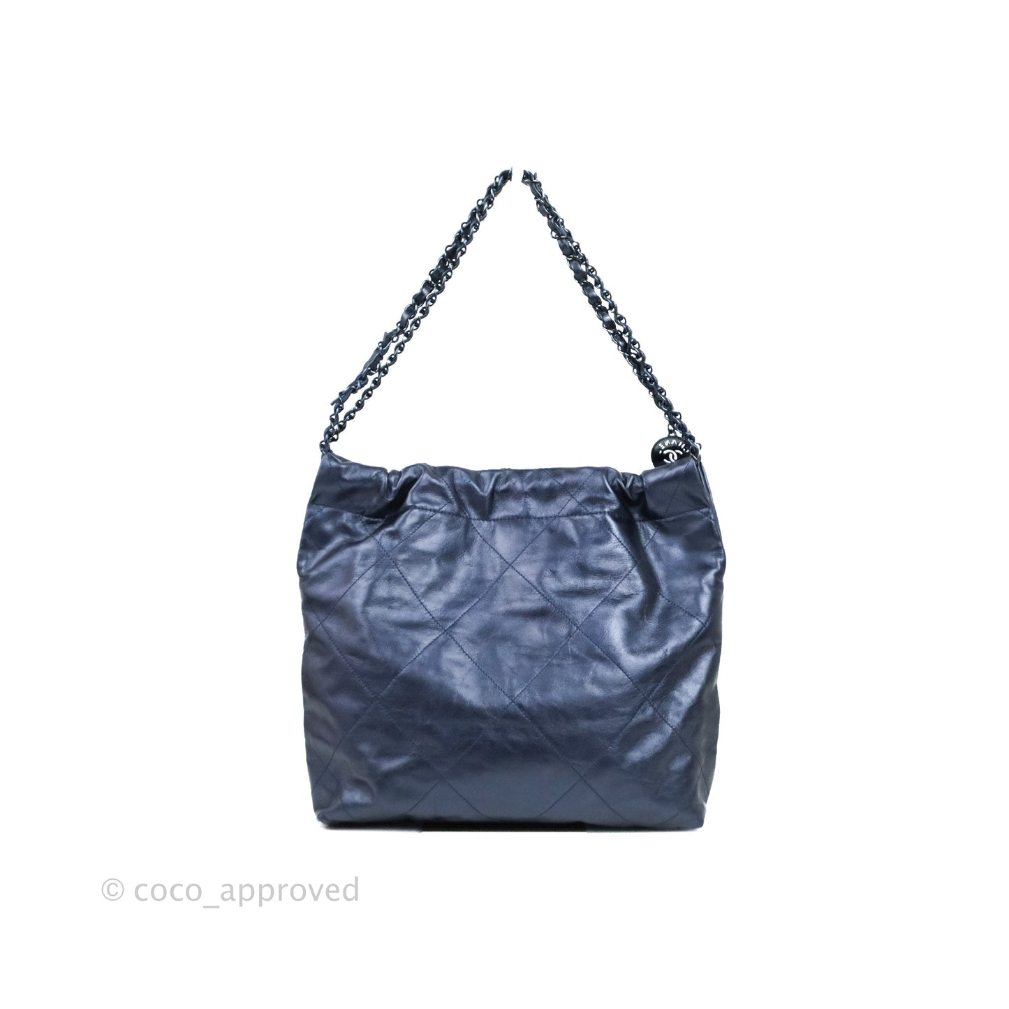 Chanel 22 Small Metallic Midnight Blue Aged Calfskin Midnight Blue/Silver Hardware