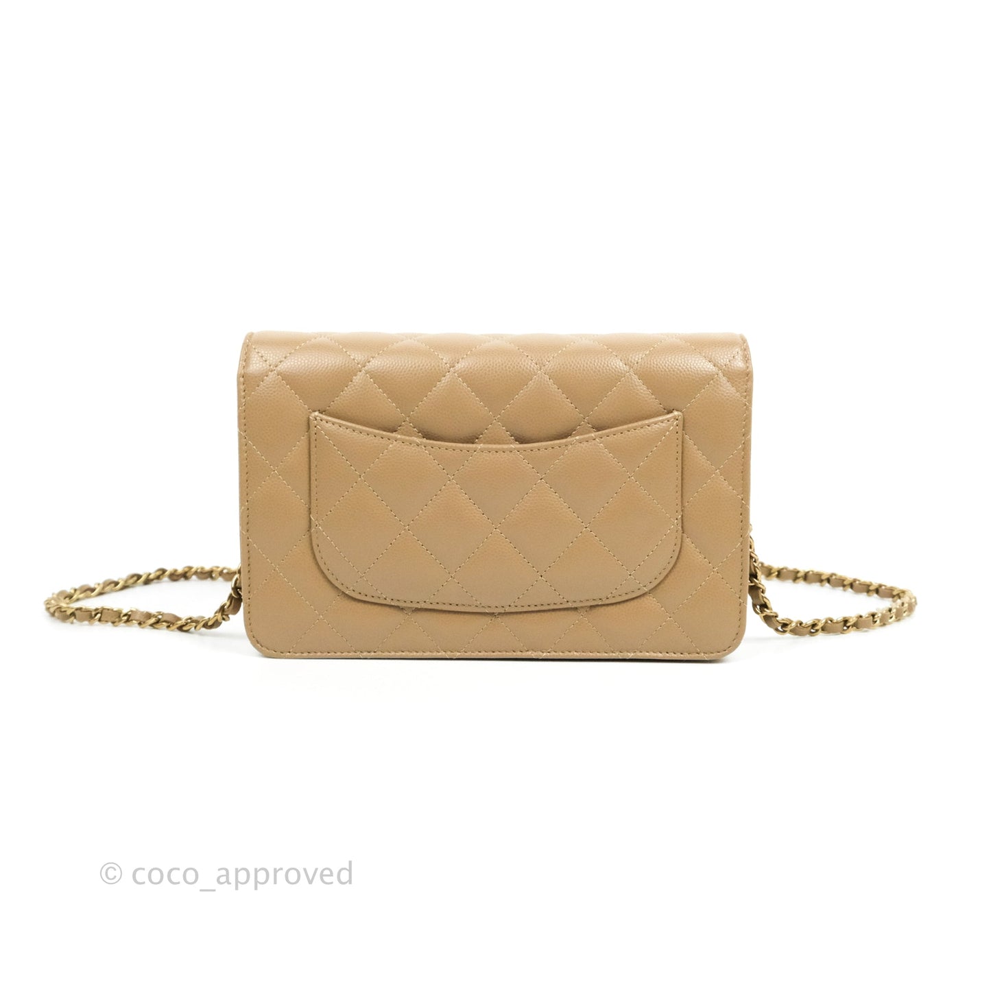 Chanel Quilted Classic WOC Dark Beige Caviar Gold Hardware