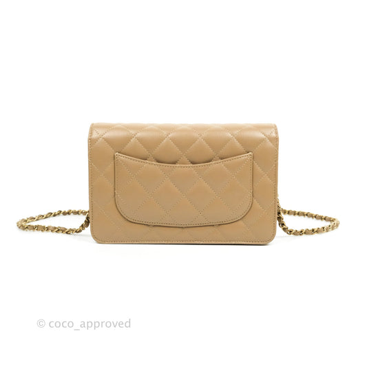 Chanel Quilted Classic WOC Dark Beige Caviar Gold Hardware