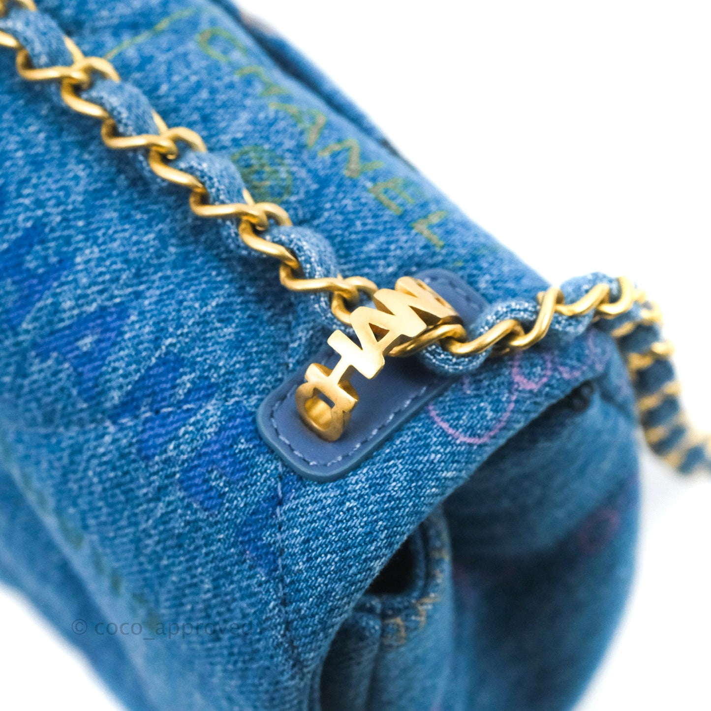 Chanel Quilted Small Denim Mood Flap Blue Multicolor 22P