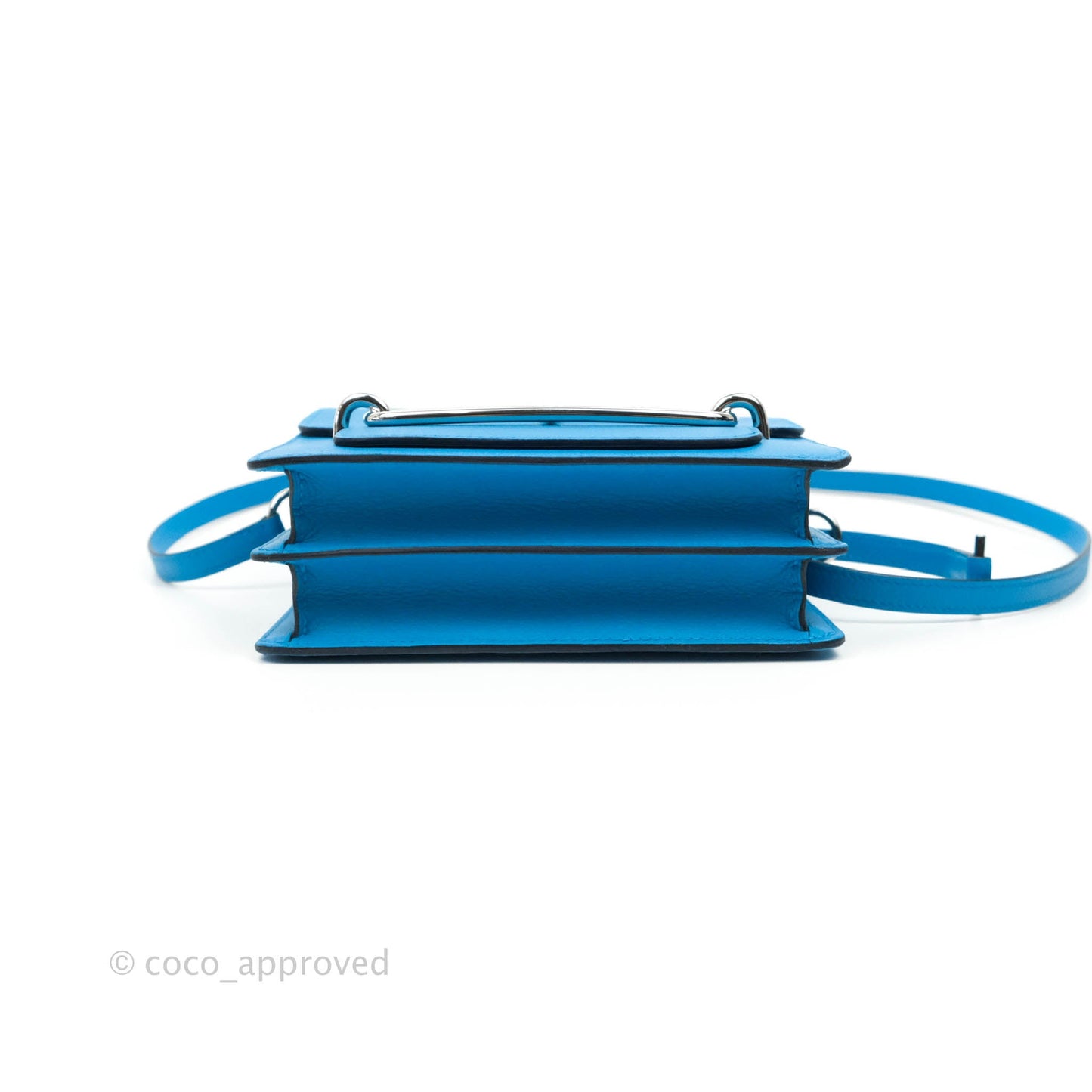Hermès Roulis Mini 18 Bleu Frida Evercolor Palladium Hardware