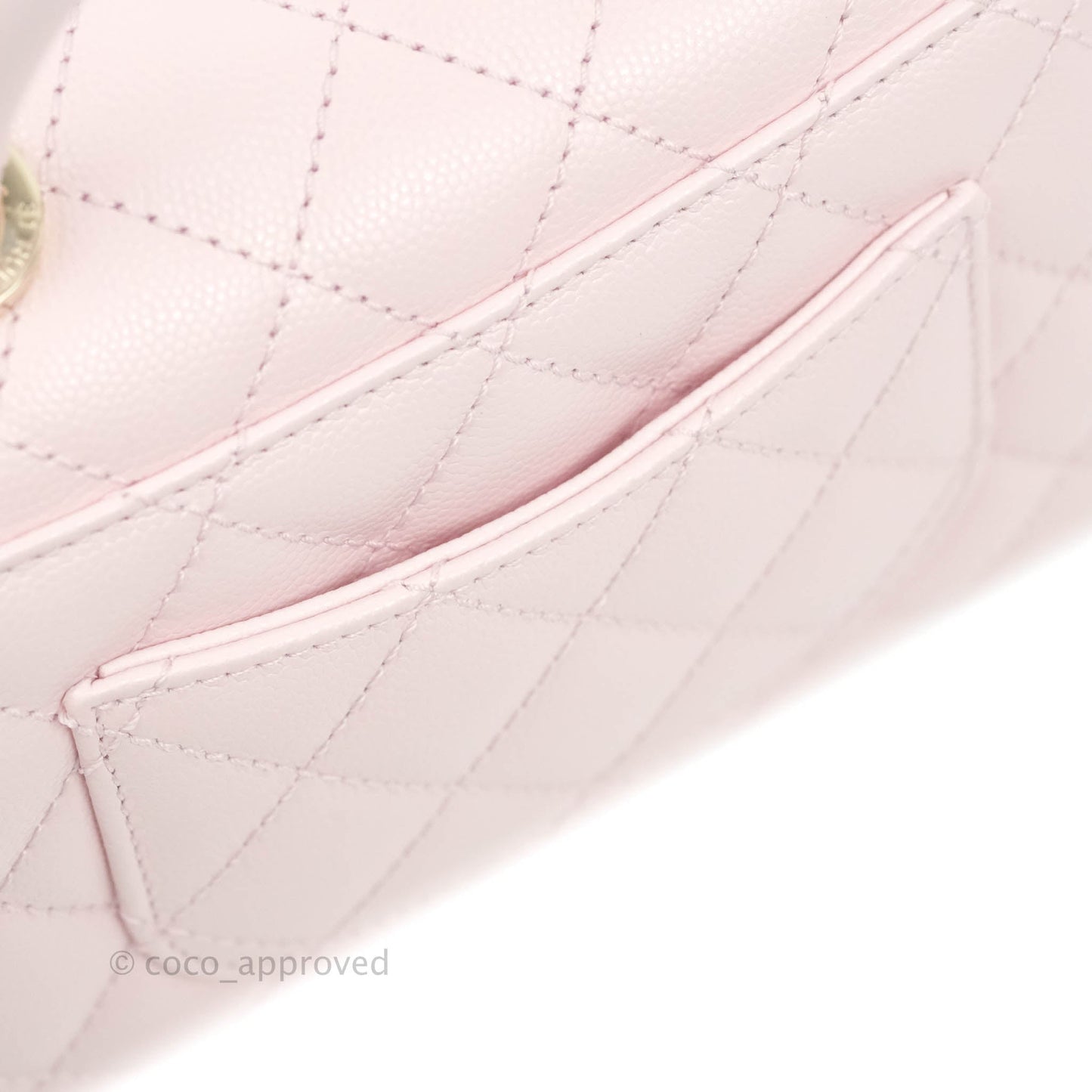 Chanel Mini Coco Handle Quilted Light Pink Caviar Gold Hardware