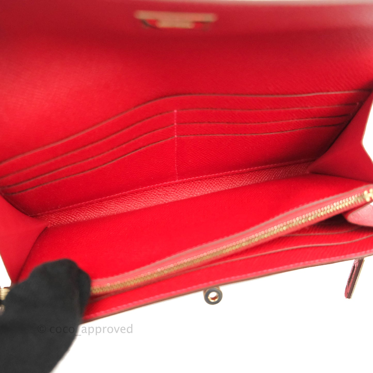 Hermès Kelly Wallet Red Epsom Gold Hardware