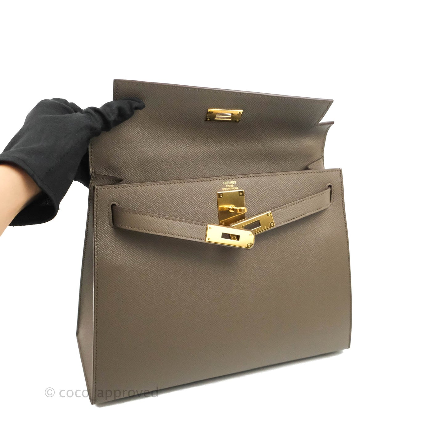 Hermès Kelly 28 8F Etain Gold Hardware
