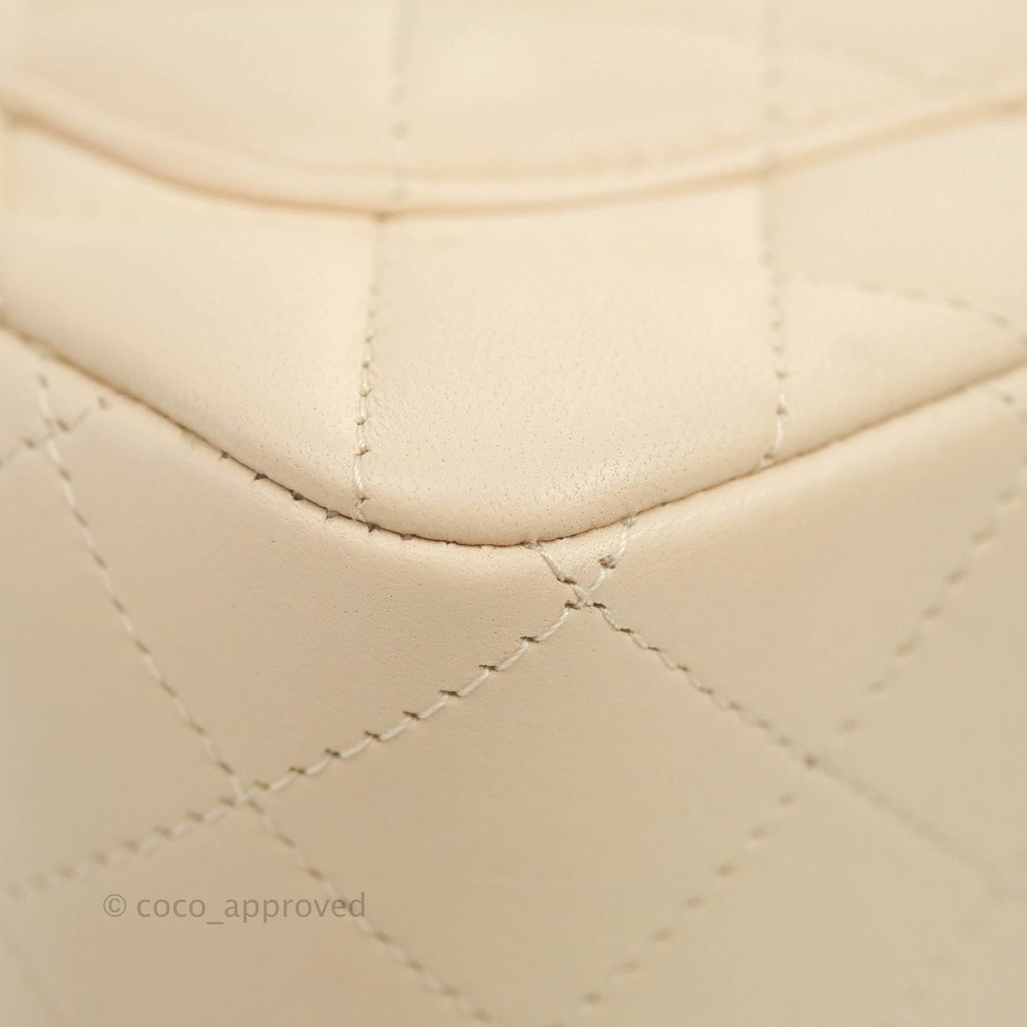 Chanel Quilted Mini Square Light Beige Lambskin Gold Hardware