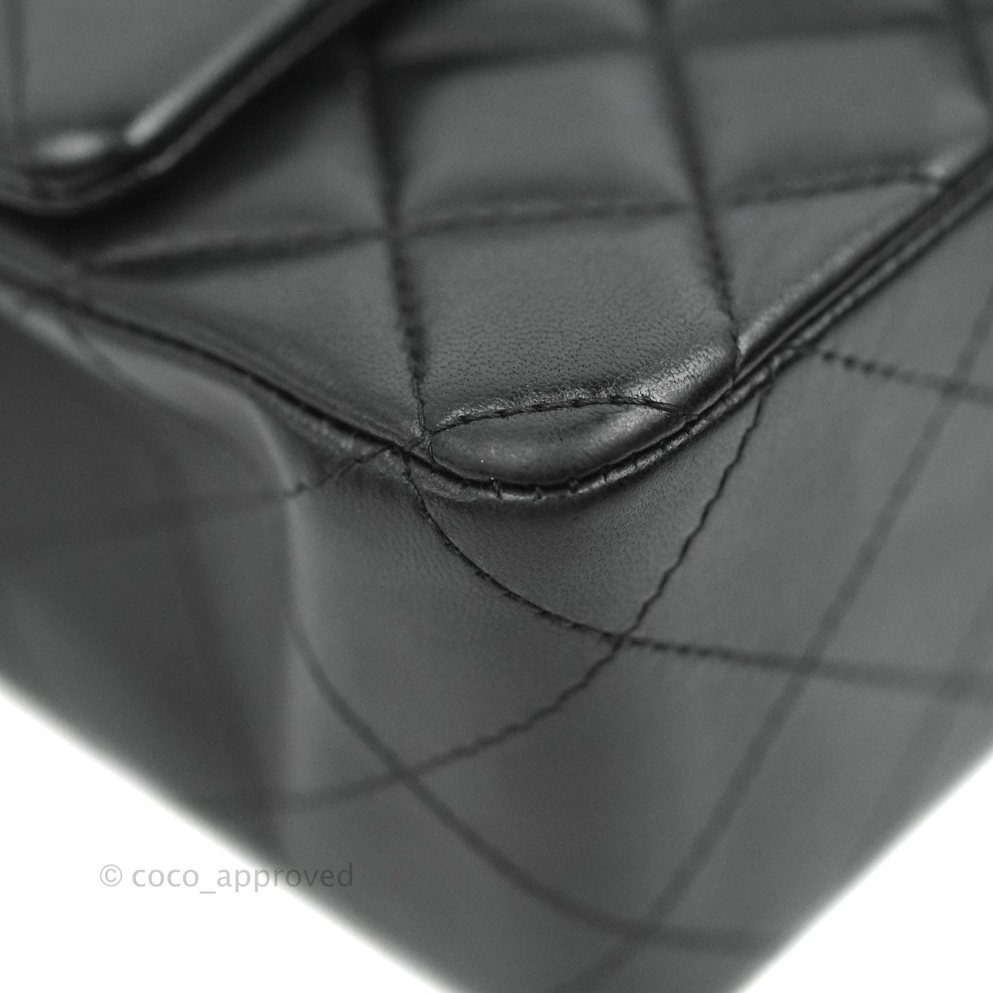 Chanel Quilted Mini Rectangular Black Lambskin Dark Silver Hardware