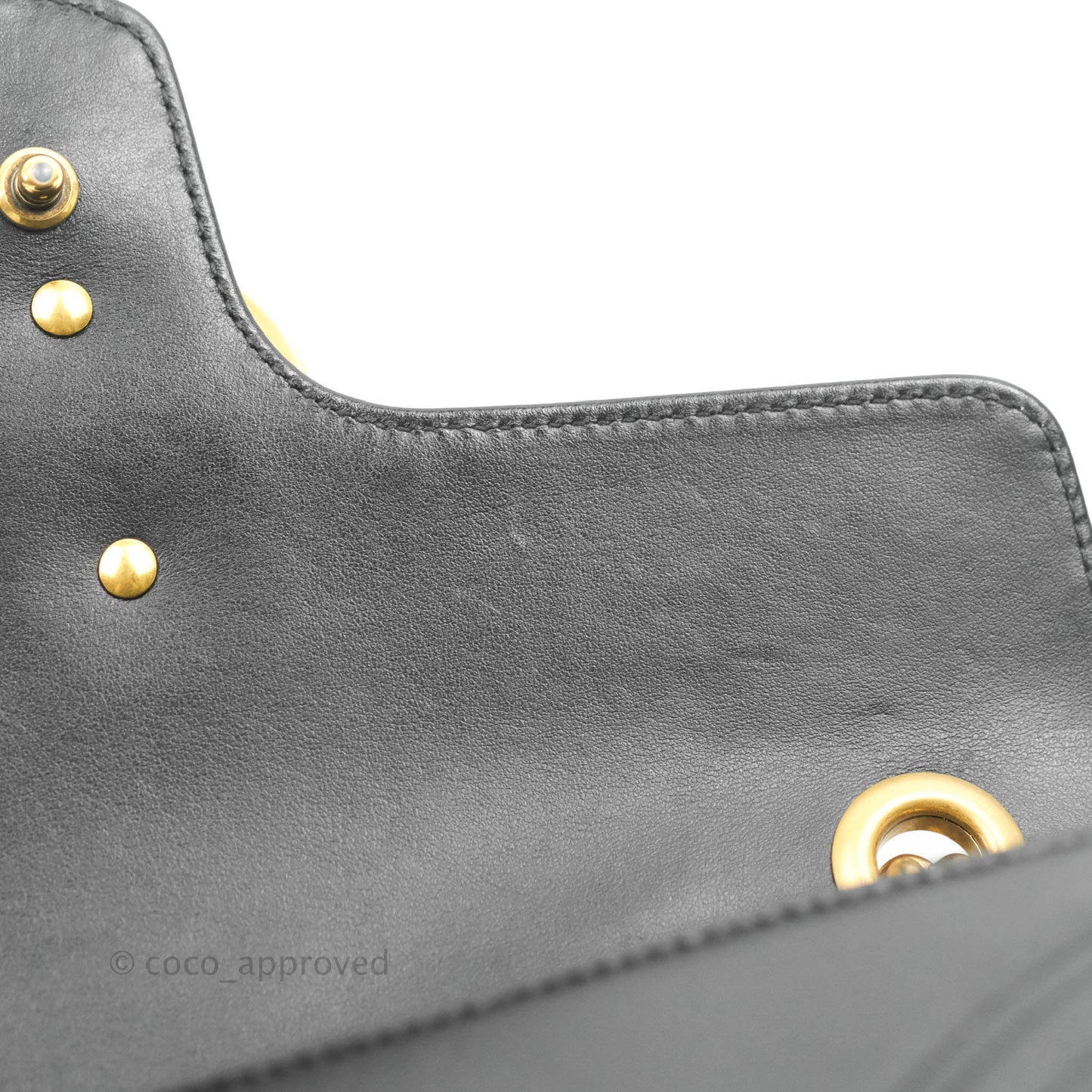 Gucci Small Marmont Black Calfskin Gold Hardware