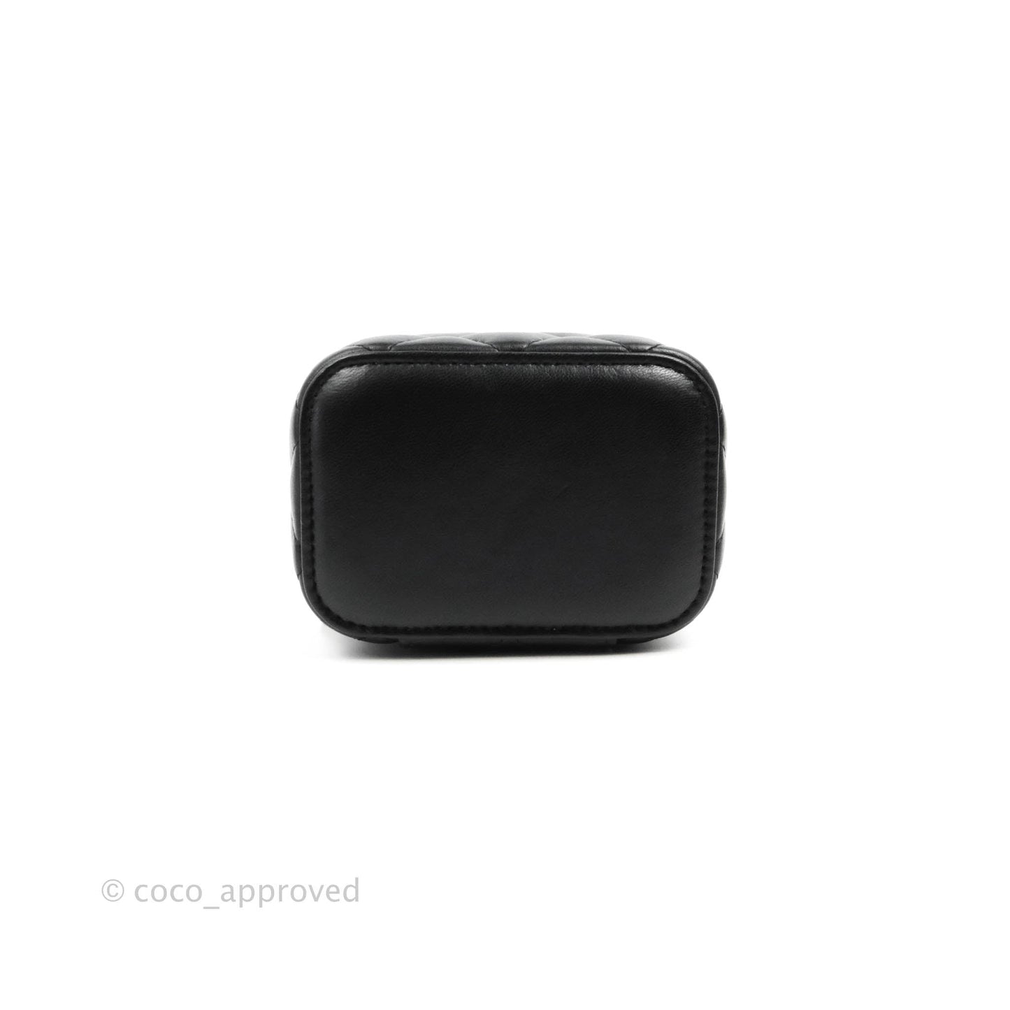 Chanel Classic Mini Pearl Crush Vanity With Chain Black Lambskin Aged Gold Hardware