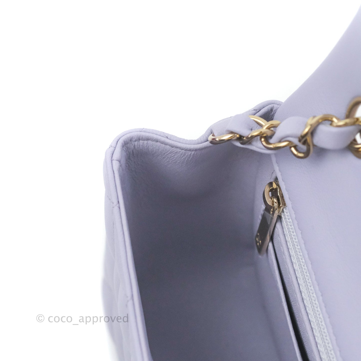 Chanel Quilted Mini Rectangular Flap Lilac Lambskin Gold Hardware