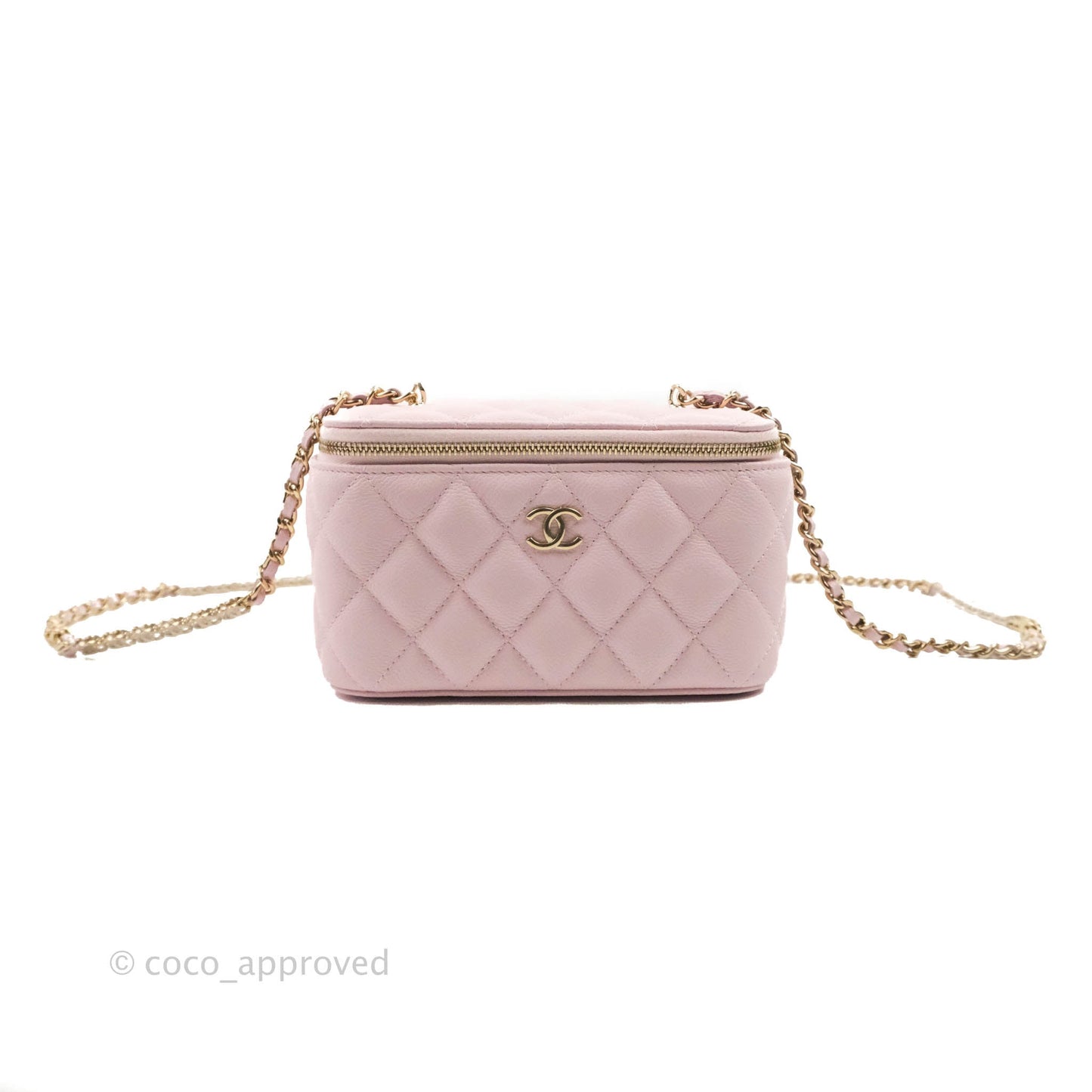 Chanel Vanity with Chain Light Pink Caviar Gold Hardware