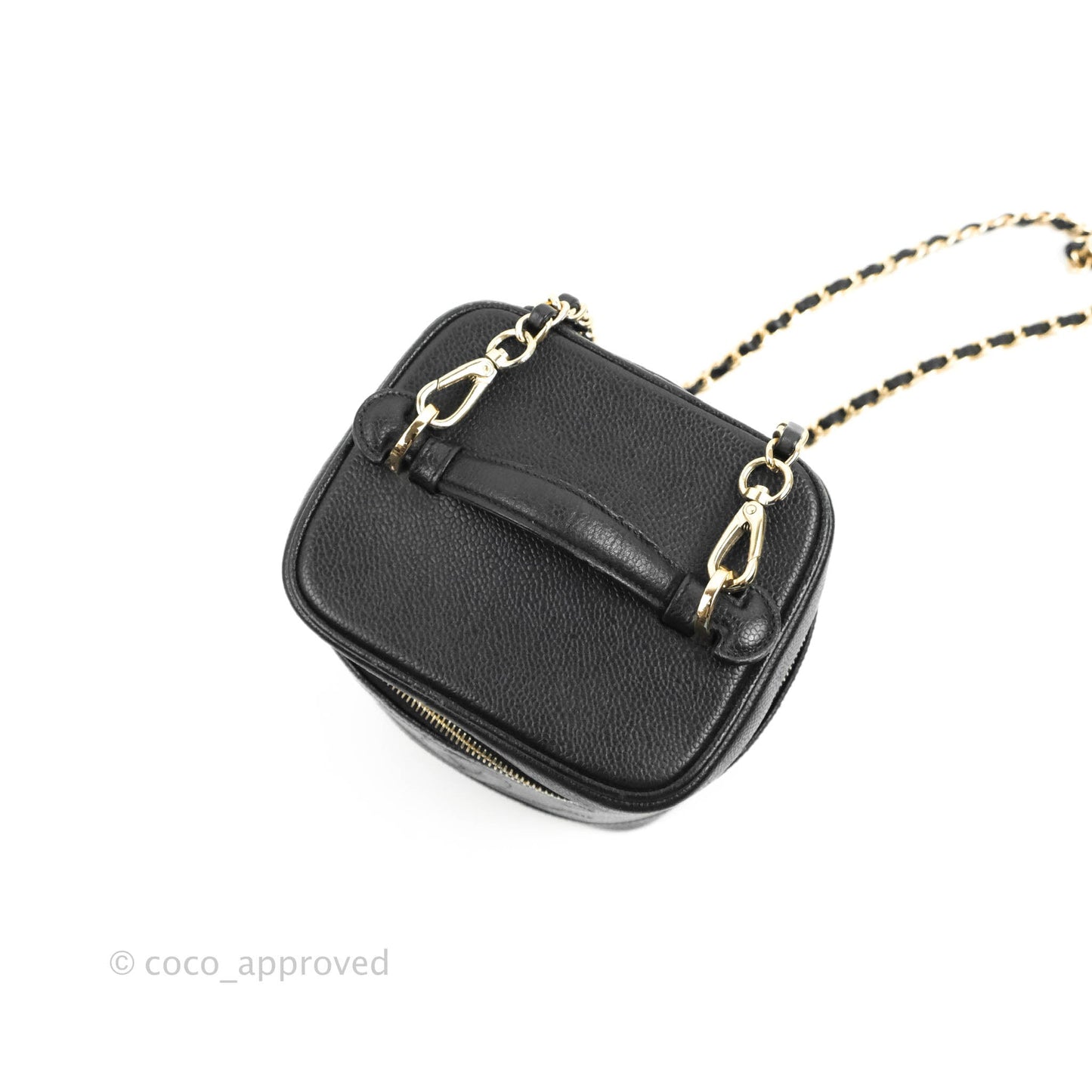 Chanel Vintage Vanity Case Black Caviar Gold Hardware