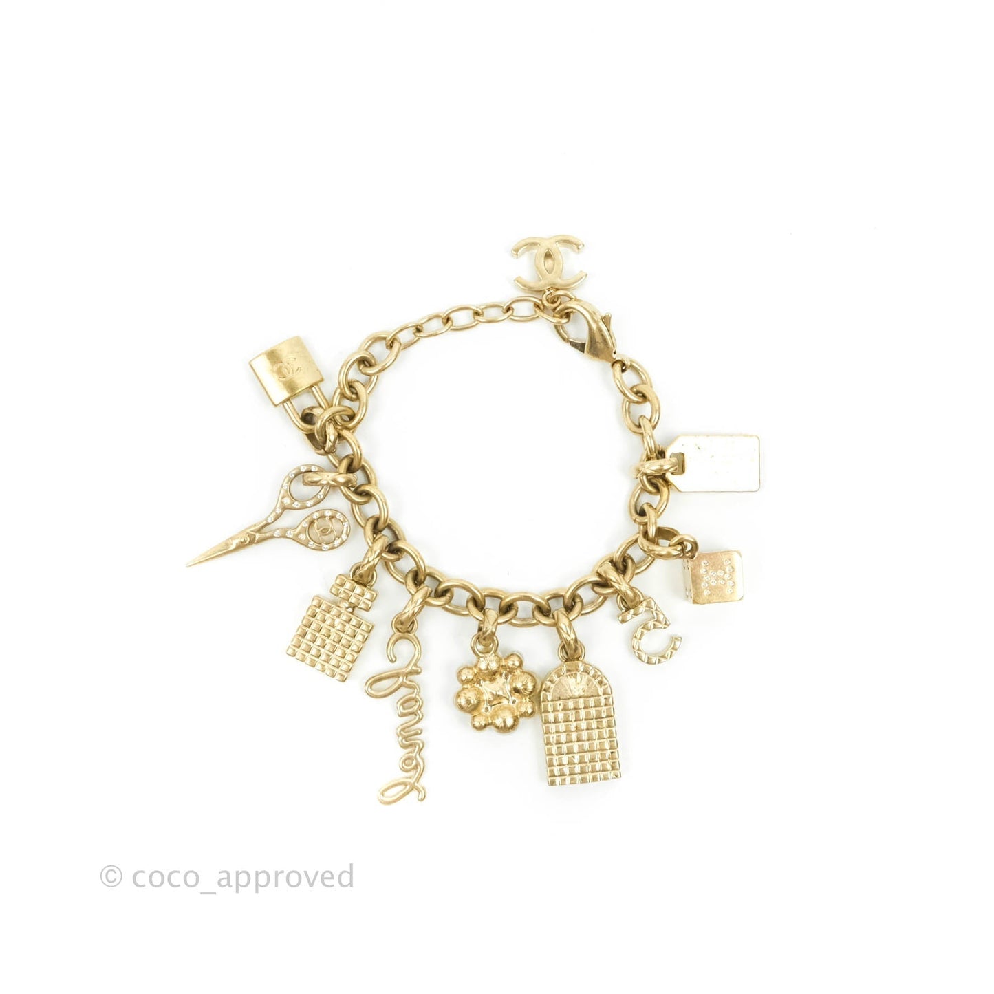 Chanel Chain Bracelet with Charms Gold Tone 21P