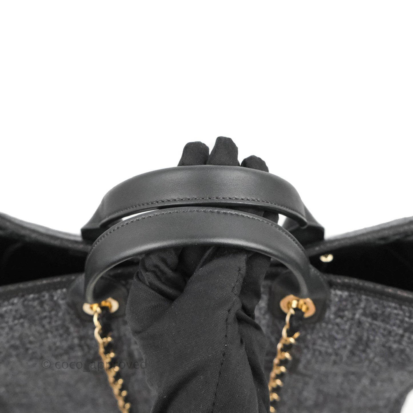 Chanel Canvas Deauville Large Tote Charcoal Grey