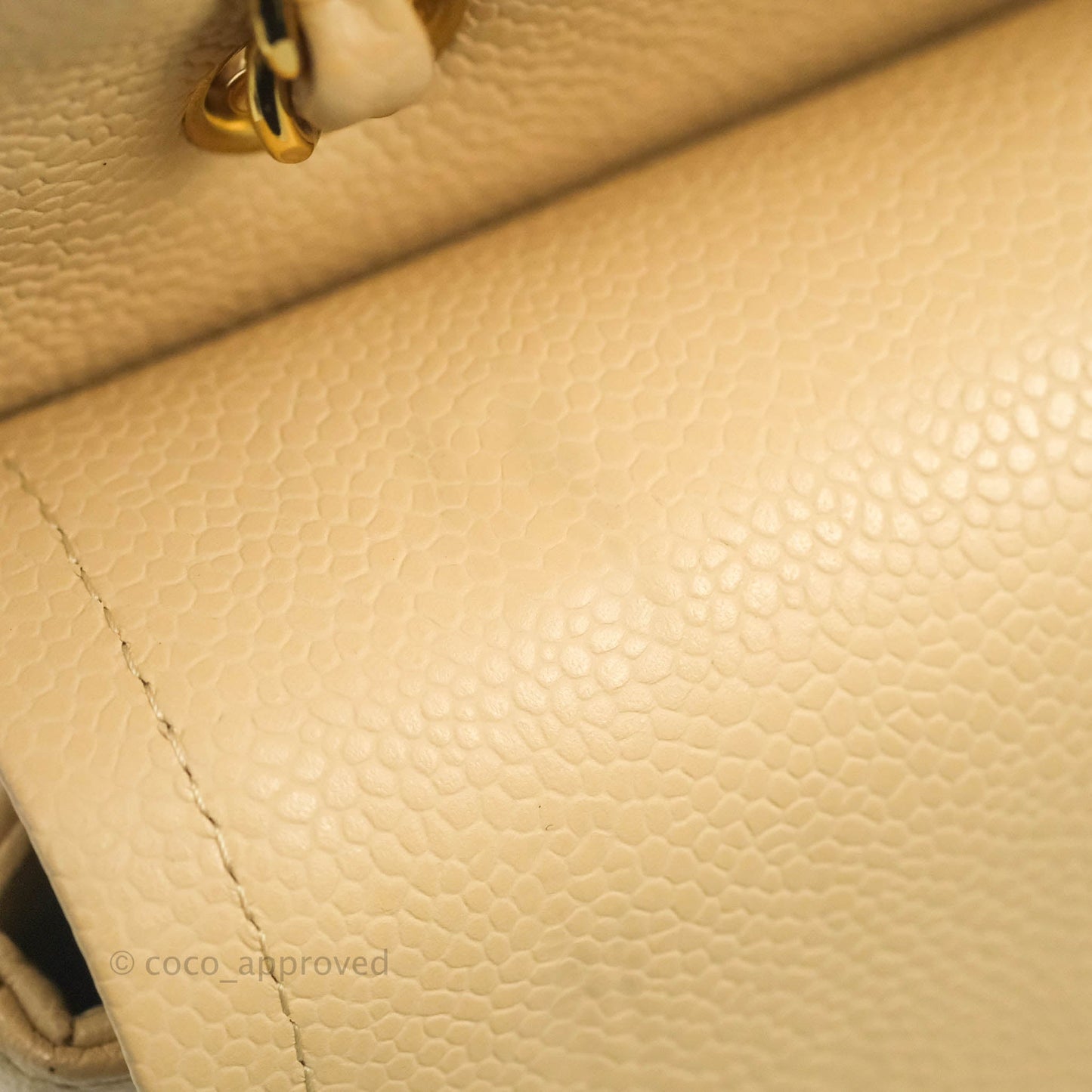 Chanel Classic M/L Medium Flap Quilted Beige Caviar Gold Hardware