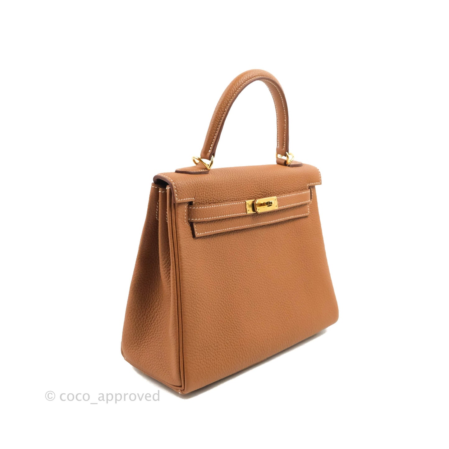 Hermès Retourne Kelly 25 Gold Togo Gold Hardware