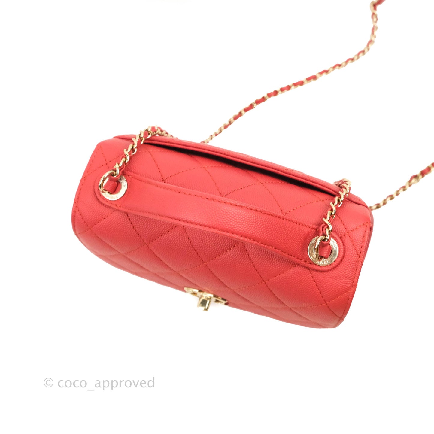 Chanel Quilted Small Business Affinity Flap Red Caviar Gold Hardware