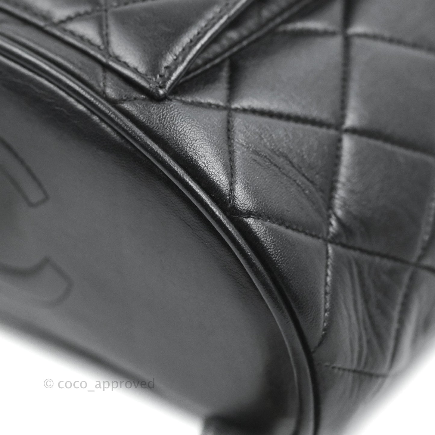 Chanel Vintage CC Duma Backpack Black Lambskin 24K Gold Hardware