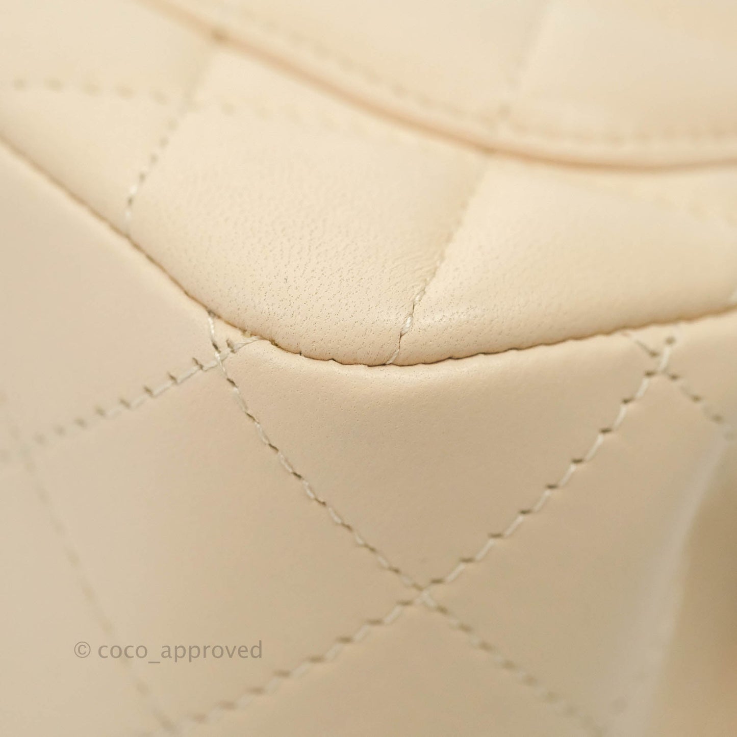 Chanel Quilted Mini Square Light Beige Lambskin Gold Hardware