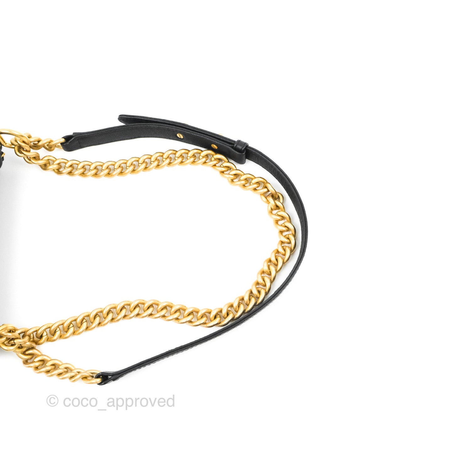 Chanel Small Boy Chain Around Black Caviar Gold Hardware