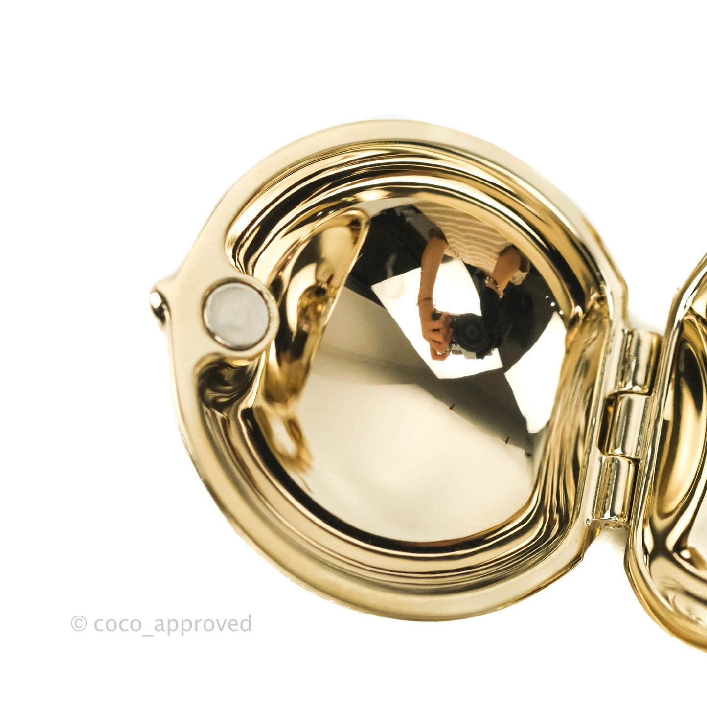 Chanel CC Locket Necklace Gold Tone 21S