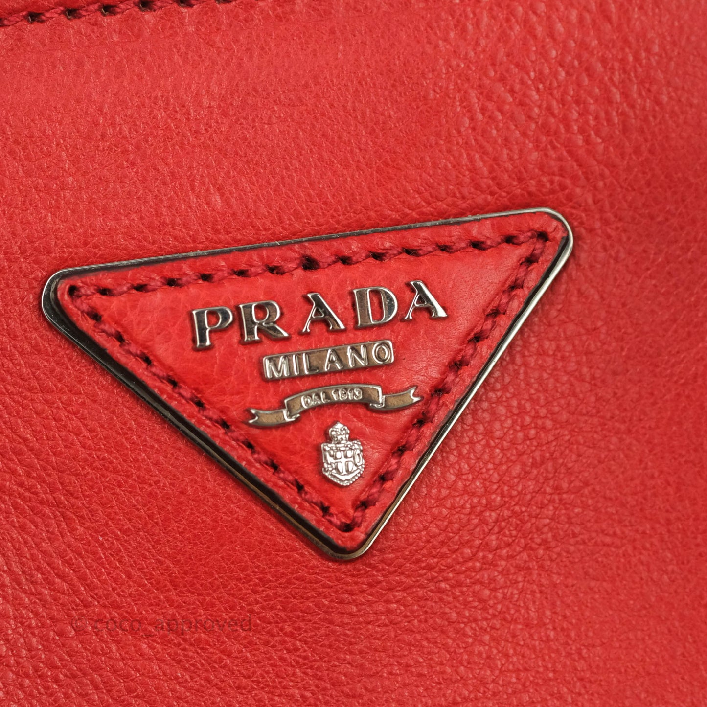 Prada Glace Calf Twin Pocket Tote Red