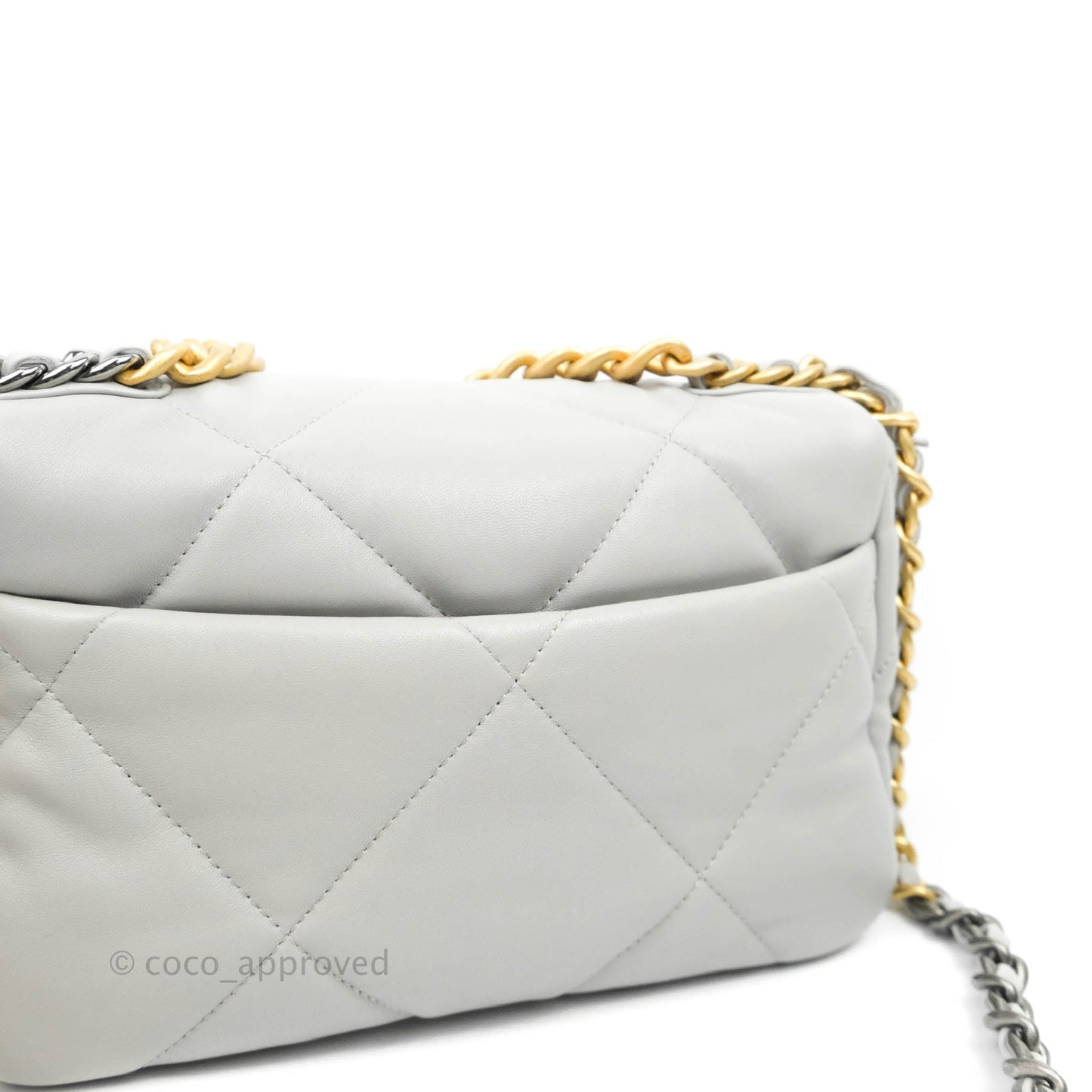 Chanel 19 Small Grey Lambskin Mixed Hardware