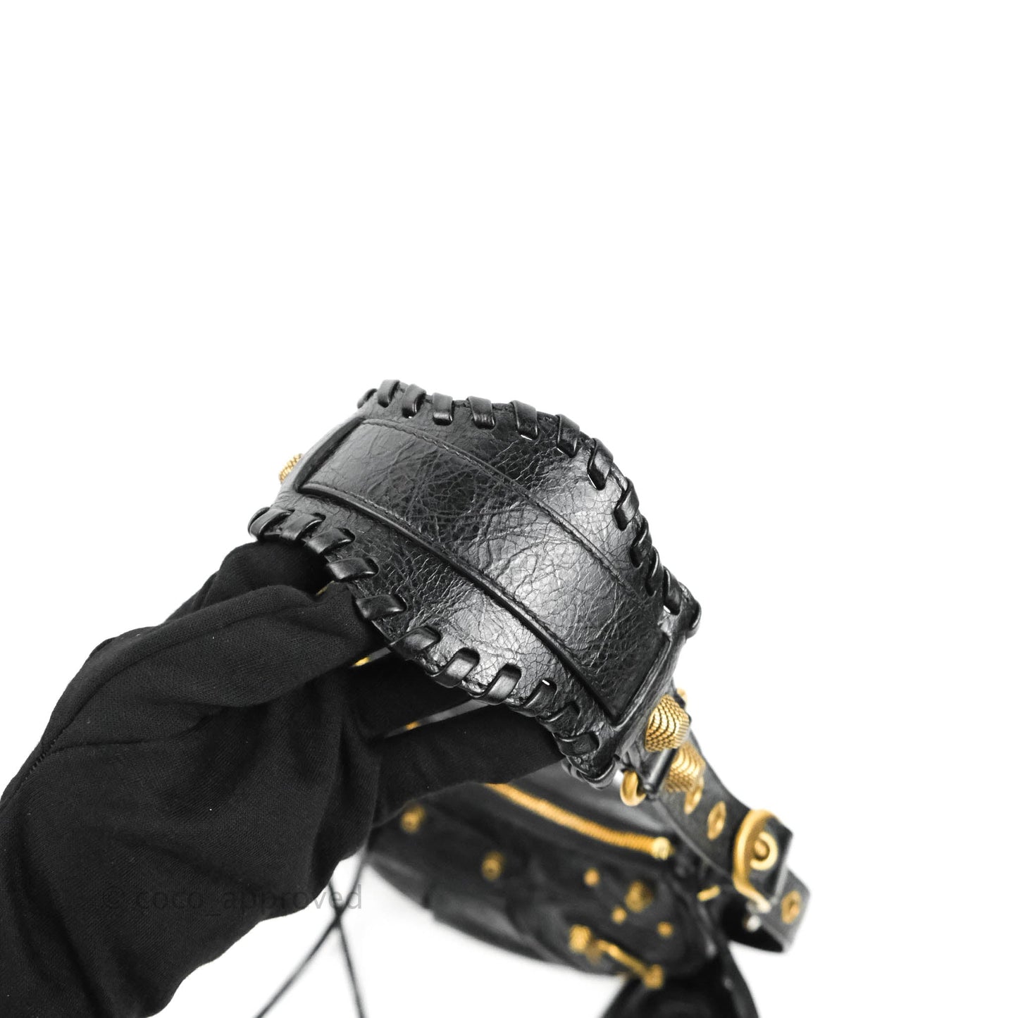 Balenciaga Le Cagole Shoulder Bag Black Calfskin Gold Hardware