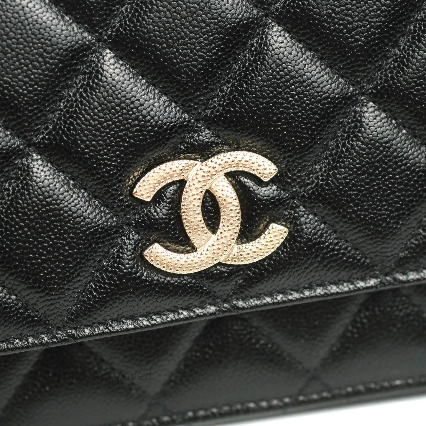 Chanel Quilted Wallet on Chain WOC Black Caviar Gold Hardware