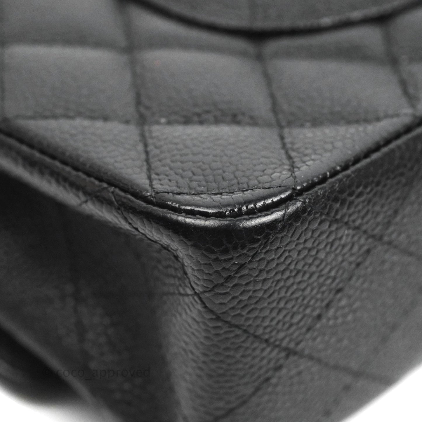 Chanel Classic M/L Medium Flap Quilted Black Caviar Silver Hardware