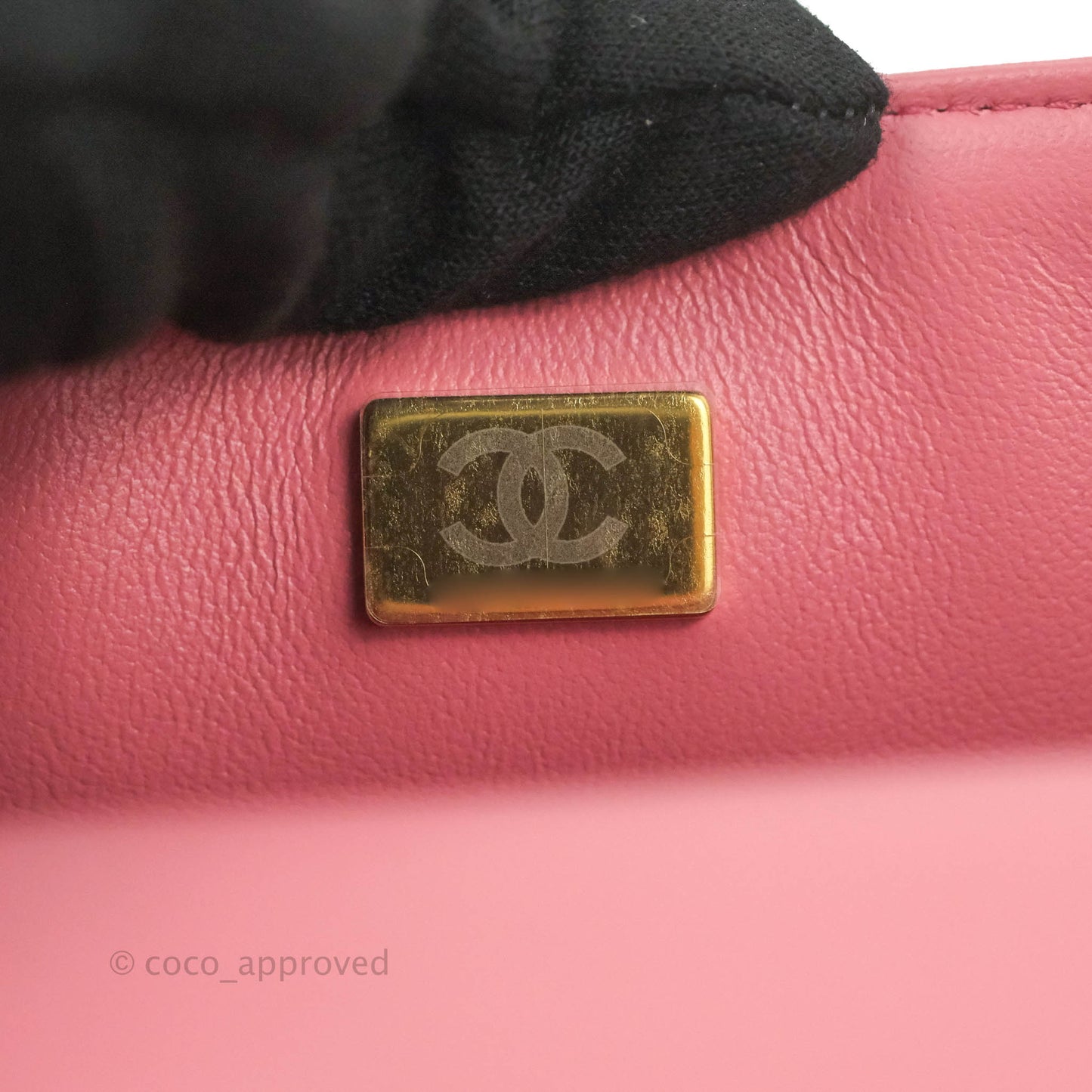 Chanel Top Handle Mini Rectangular Flap Bag Pink Lambskin Gold Hardware