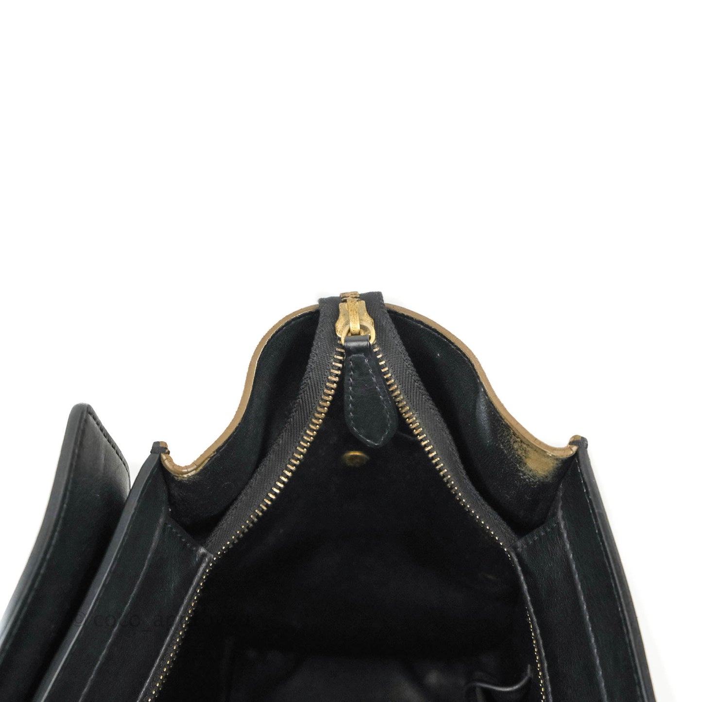 Celine Mini Luggage Bag Black/White/Brown Calfskin