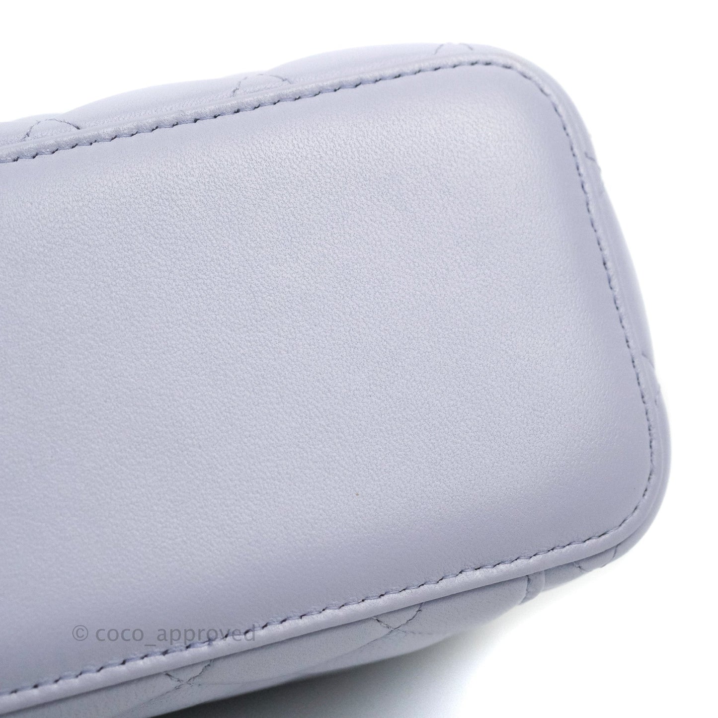 Chanel Vanity Rectangular Top Handle Lilac Lambskin Gold Hardware